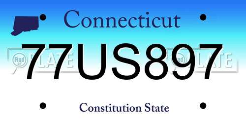 77US897 Connecticut License Plate