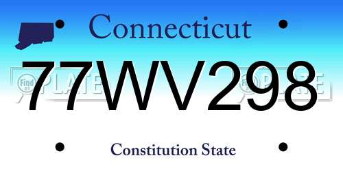 77WV298 Connecticut License Plate
