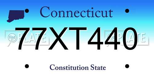 77XT440 Connecticut License Plate