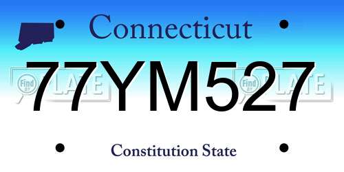 77YM527 Connecticut License Plate