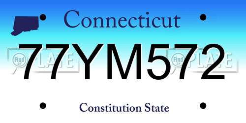 77YM572 Connecticut License Plate
