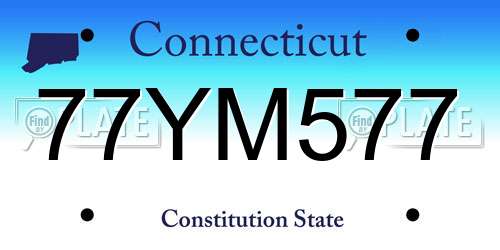 77YM577 Connecticut License Plate