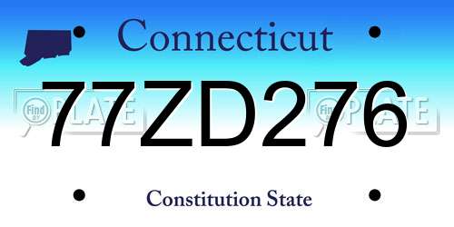 77ZD276 Connecticut License Plate