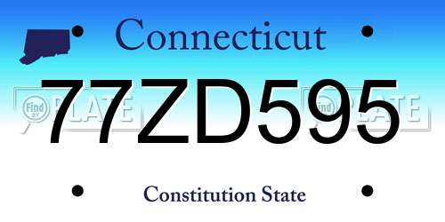 77ZD595 Connecticut License Plate