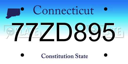 77ZD895 Connecticut License Plate