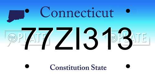 77ZI313 Connecticut License Plate