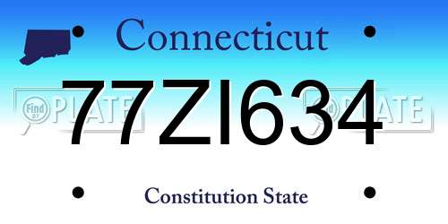 77ZI634 Connecticut License Plate