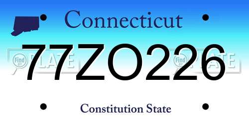 77ZO226 Connecticut License Plate