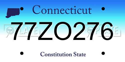77ZO276 Connecticut License Plate