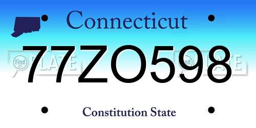 77ZO598 Connecticut License Plate