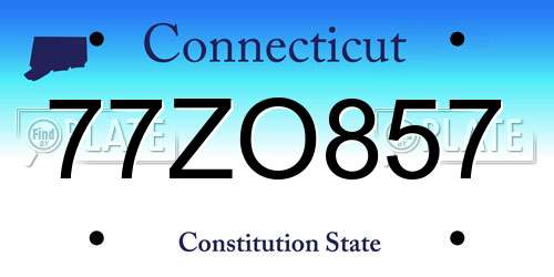 77ZO857 Connecticut License Plate