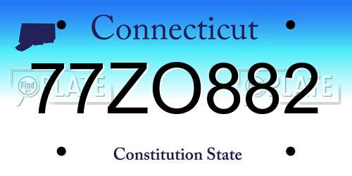 77ZO882 Connecticut License Plate