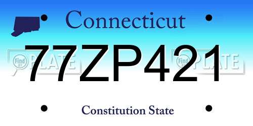 77ZP421 Connecticut License Plate