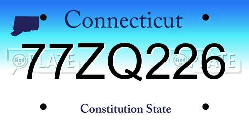 77ZQ226 Connecticut License Plate