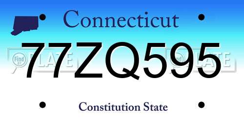 77ZQ595 Connecticut License Plate