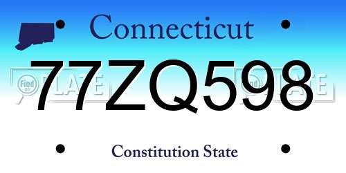 77ZQ598 Connecticut License Plate