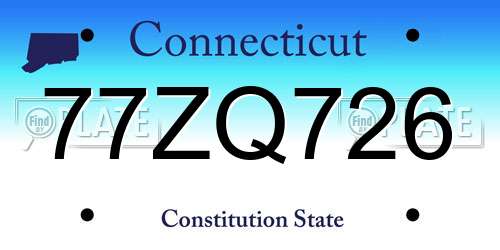 77ZQ726 Connecticut License Plate