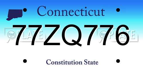 77ZQ776 Connecticut License Plate