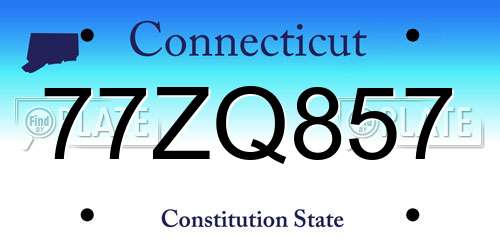 77ZQ857 Connecticut License Plate