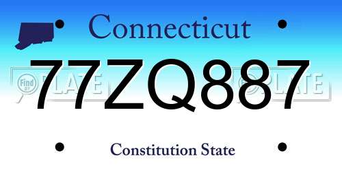 77ZQ887 Connecticut License Plate