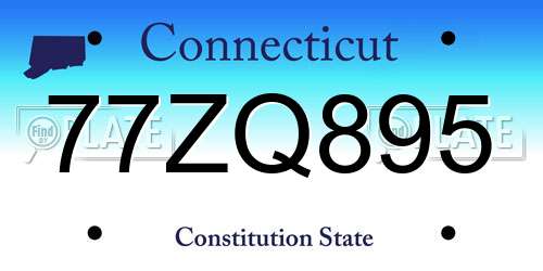 77ZQ895 Connecticut License Plate
