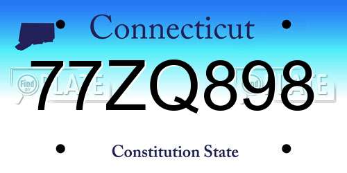 77ZQ898 Connecticut License Plate