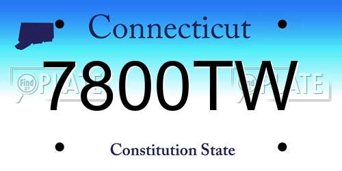7800TW Connecticut License Plate