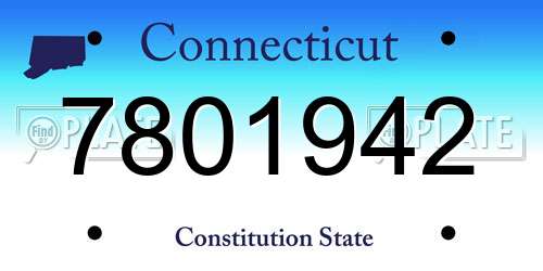7801942 Connecticut License Plate