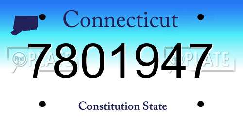 7801947 Connecticut License Plate