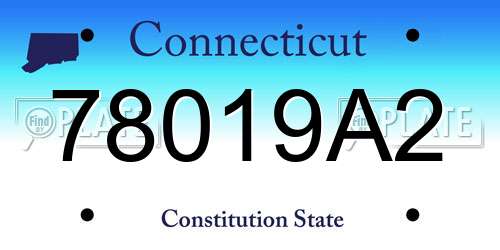 78019A2 Connecticut License Plate