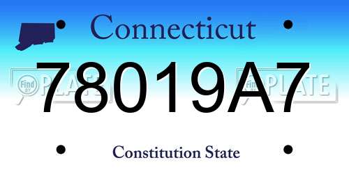 78019A7 Connecticut License Plate