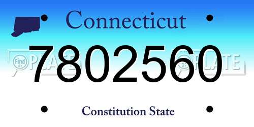 7802560 Connecticut License Plate