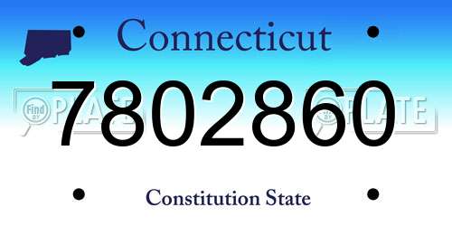 7802860 Connecticut License Plate