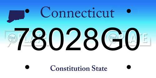 78028G0 Connecticut License Plate