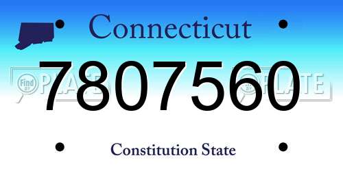 7807560 Connecticut License Plate