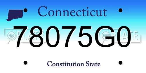 78075G0 Connecticut License Plate