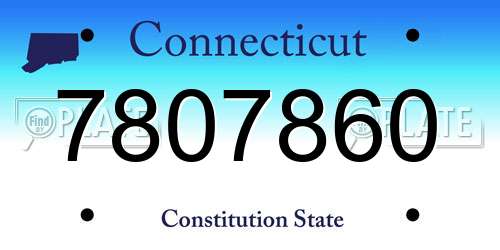7807860 Connecticut License Plate