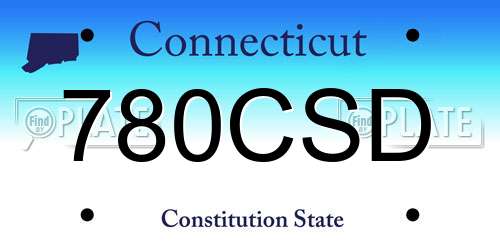 780CSD Connecticut License Plate