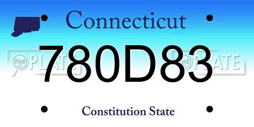 780D83 Connecticut License Plate