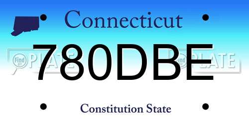 780DBE Connecticut License Plate