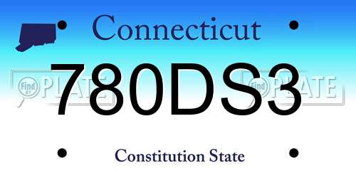 780DS3 Connecticut License Plate