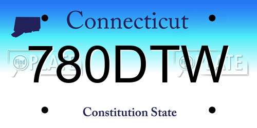 780DTW Connecticut License Plate