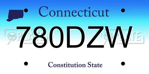 780DZW Connecticut License Plate
