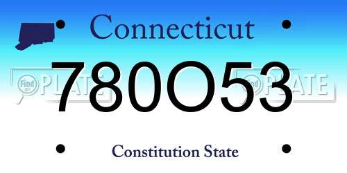 780O53 Connecticut License Plate