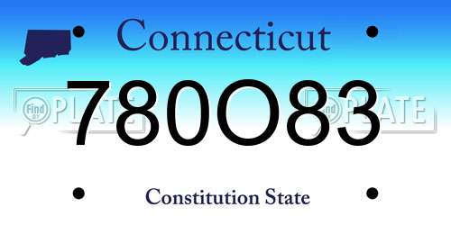 780O83 Connecticut License Plate