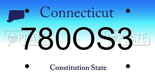 780OS3 Connecticut License Plate