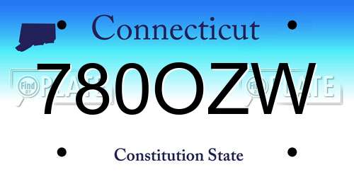 780OZW Connecticut License Plate