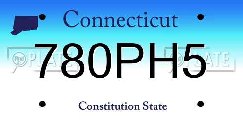 780PH5 Connecticut License Plate