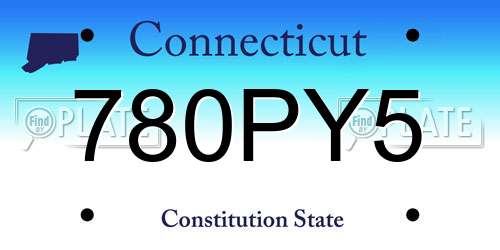 780PY5 Connecticut License Plate