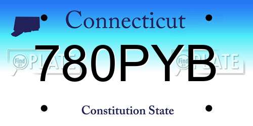 780PYB Connecticut License Plate